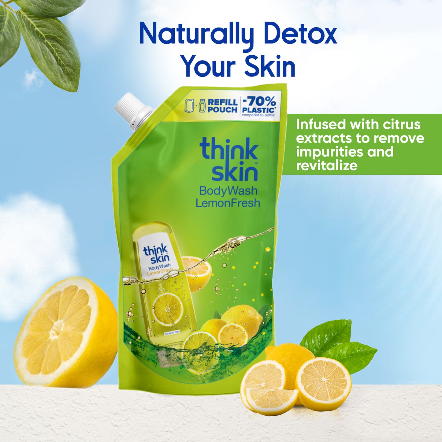 Body Wash Lemon Fresh 1L Refill Pouch (Pack of 2)