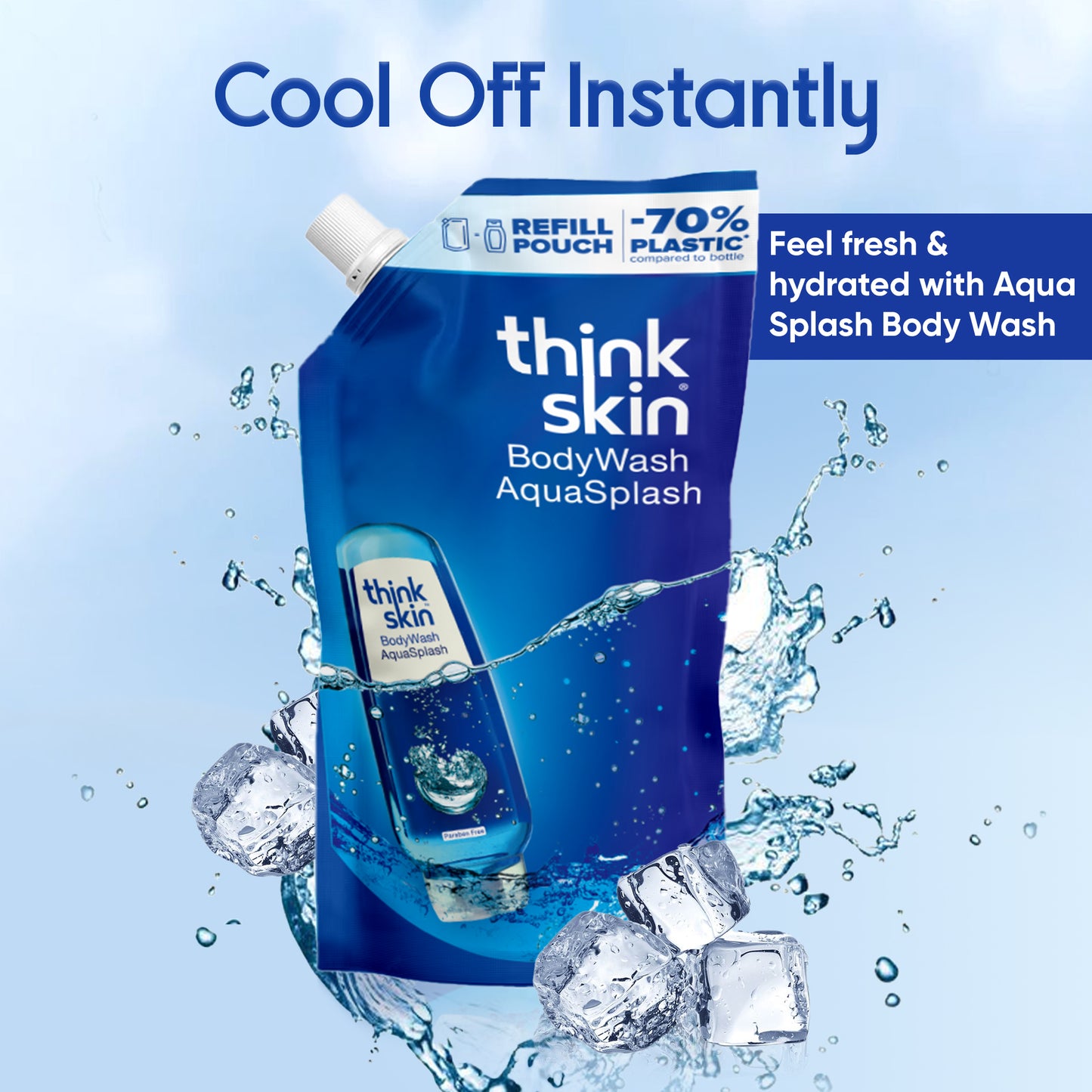 Body Wash Aqua Splash 1L Refill Pouch  (Pack of 2)