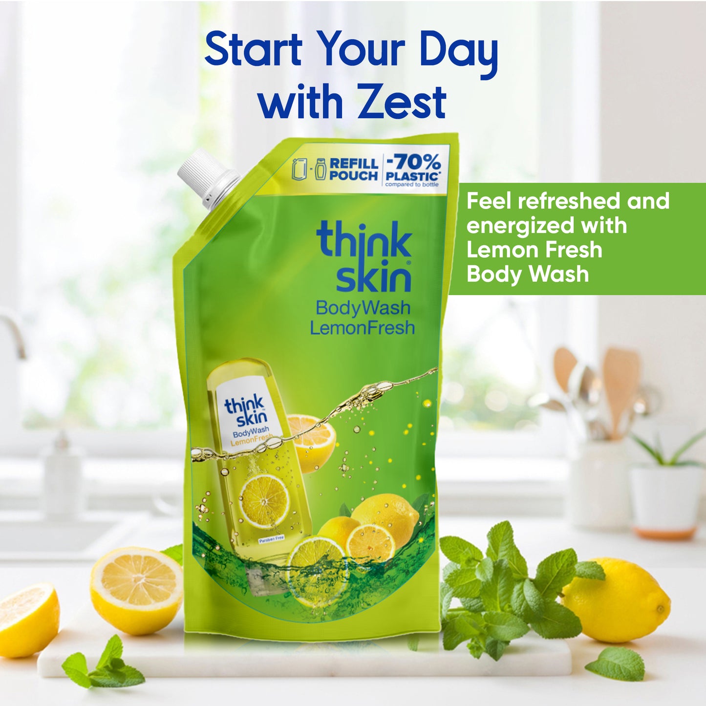 Body Wash Lemon Fresh 1L Refill Pouch (Pack of 2)