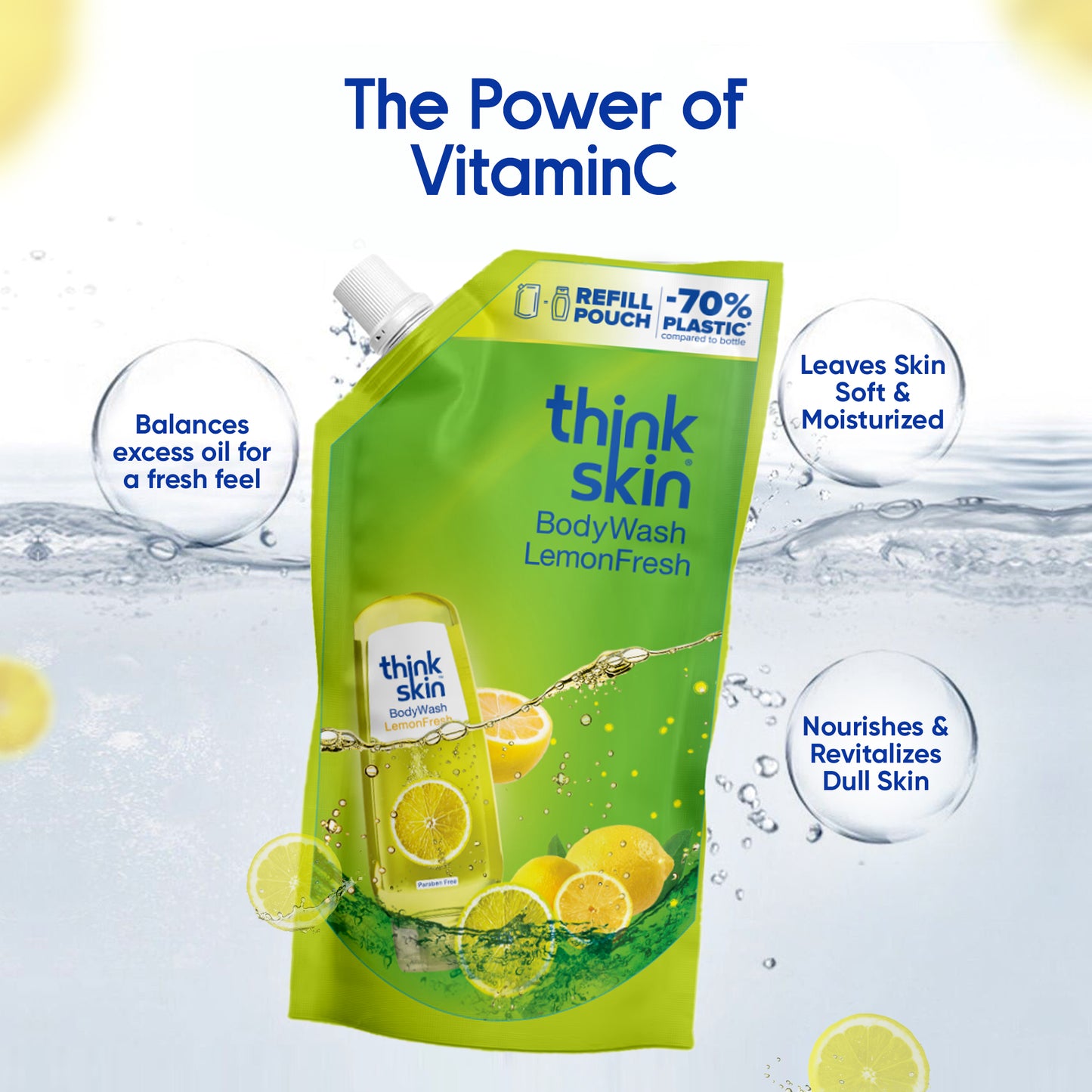 Body Wash Lemon Fresh 1L Refill Pouch (Pack of 2)
