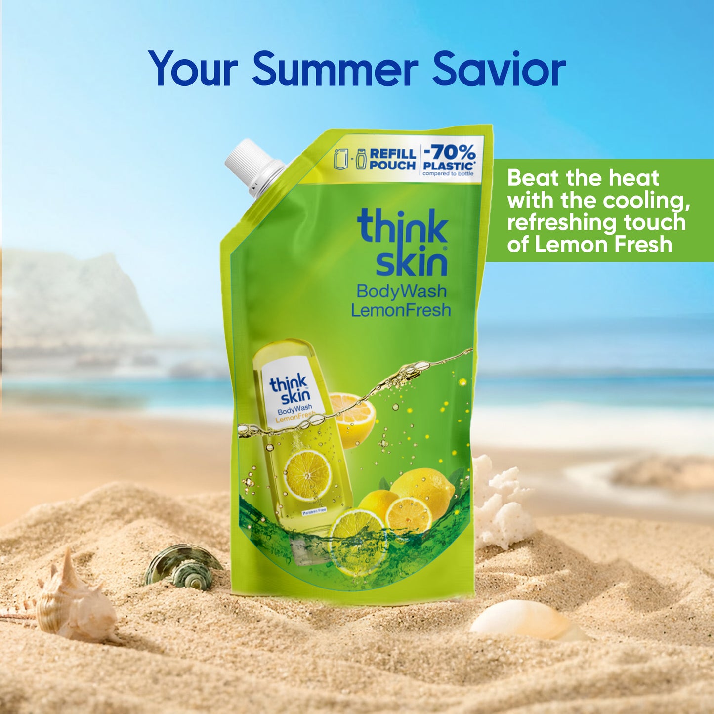 Body Wash Lemon Fresh 1L Refill Pouch (Pack of 2)