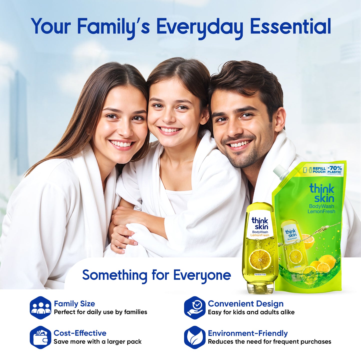 Body Wash Lemon Fresh 1L Refill Pouch (Pack of 2)